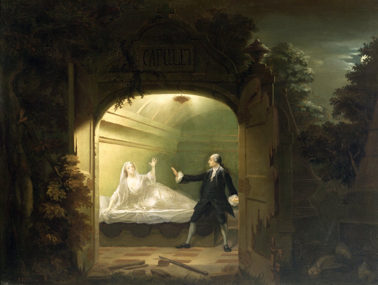 David Garrick (1717-79) och George Anne Bellamy (ca 1727-88) i Romeo och Julia, 1753 av Benjamin Wilson