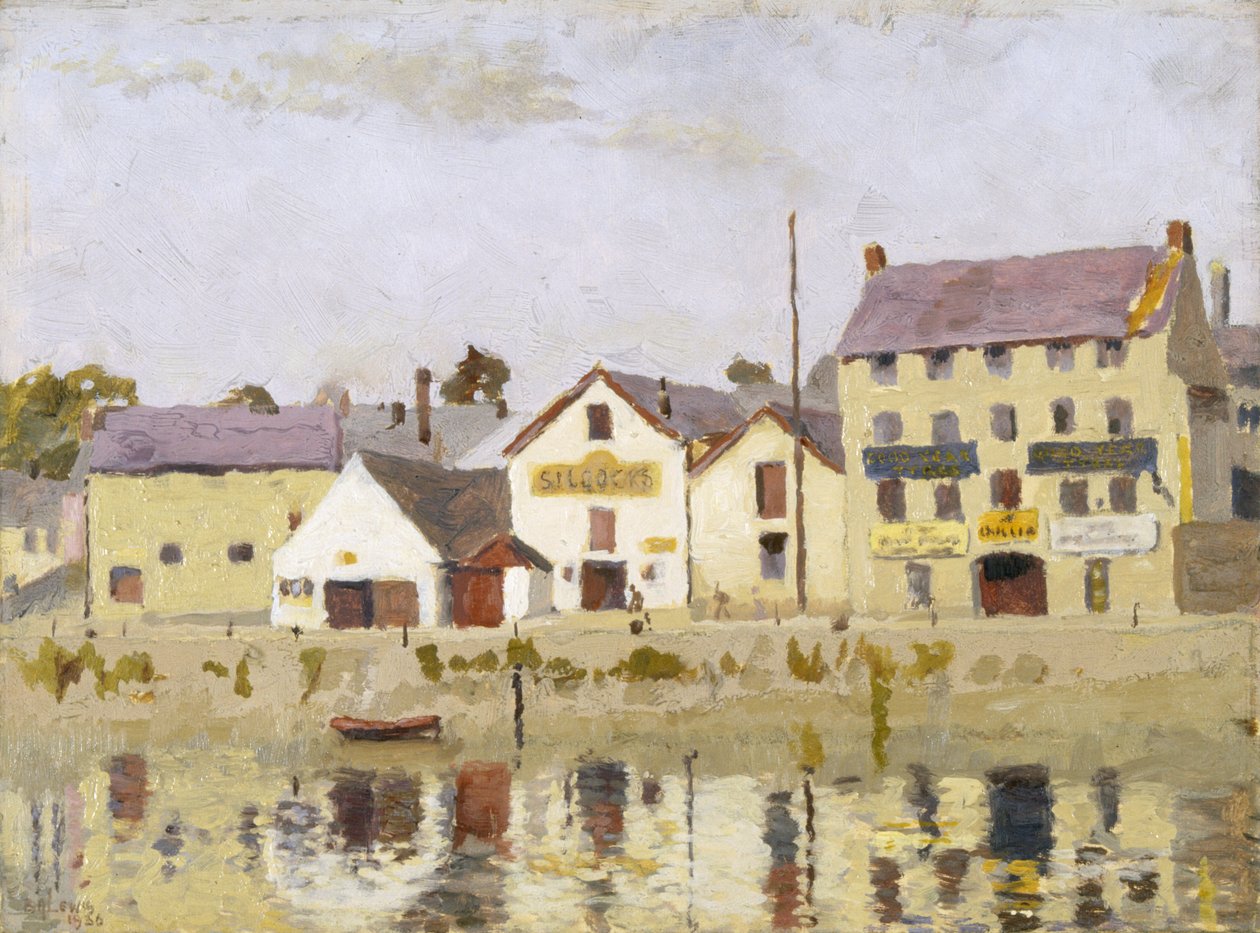 Carmarthen Quay (olja på pannå) av Benjamin Archibald Lewis