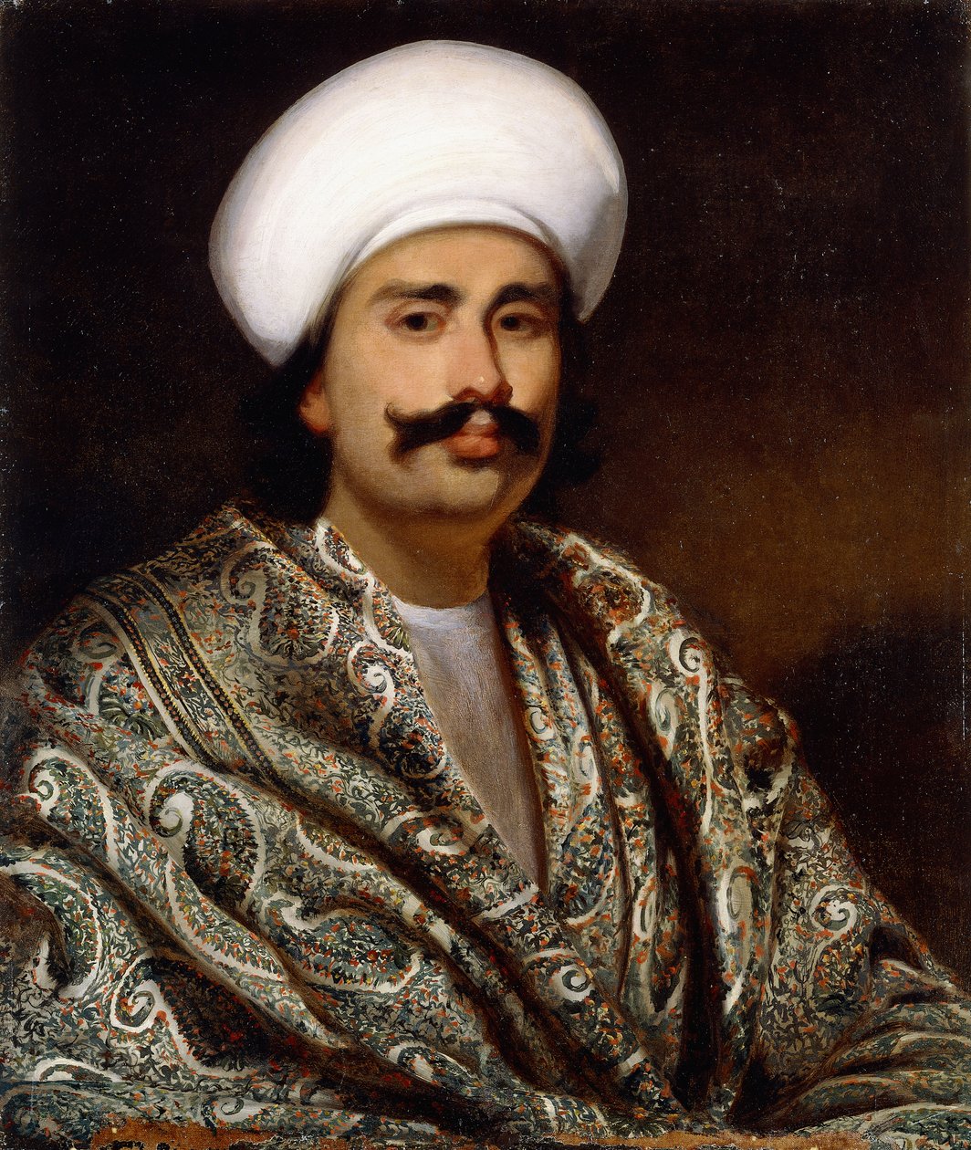 Porträtt av en Nawab, ca. 1856-62 av Benjamin Hudson