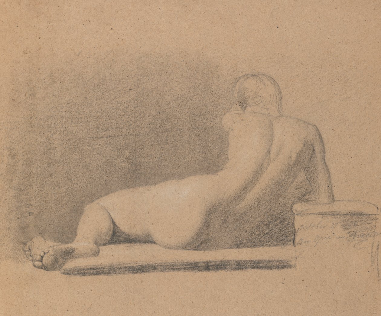 Studie av en liggande, naken figur av Benjamin Robert Haydon