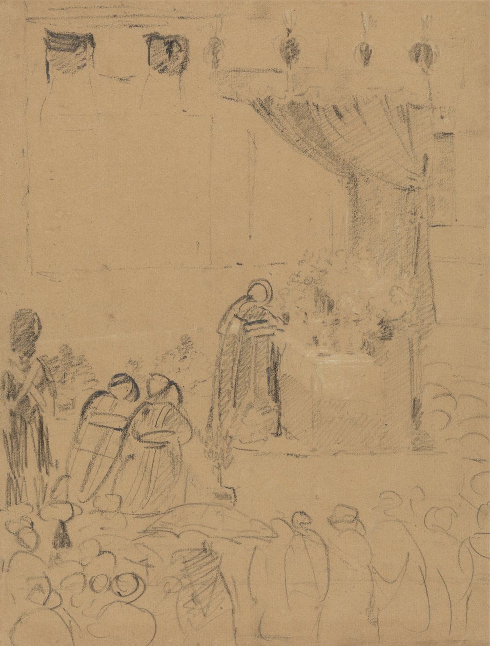 Studie av en religiös ceremoni av Benjamin Robert Haydon