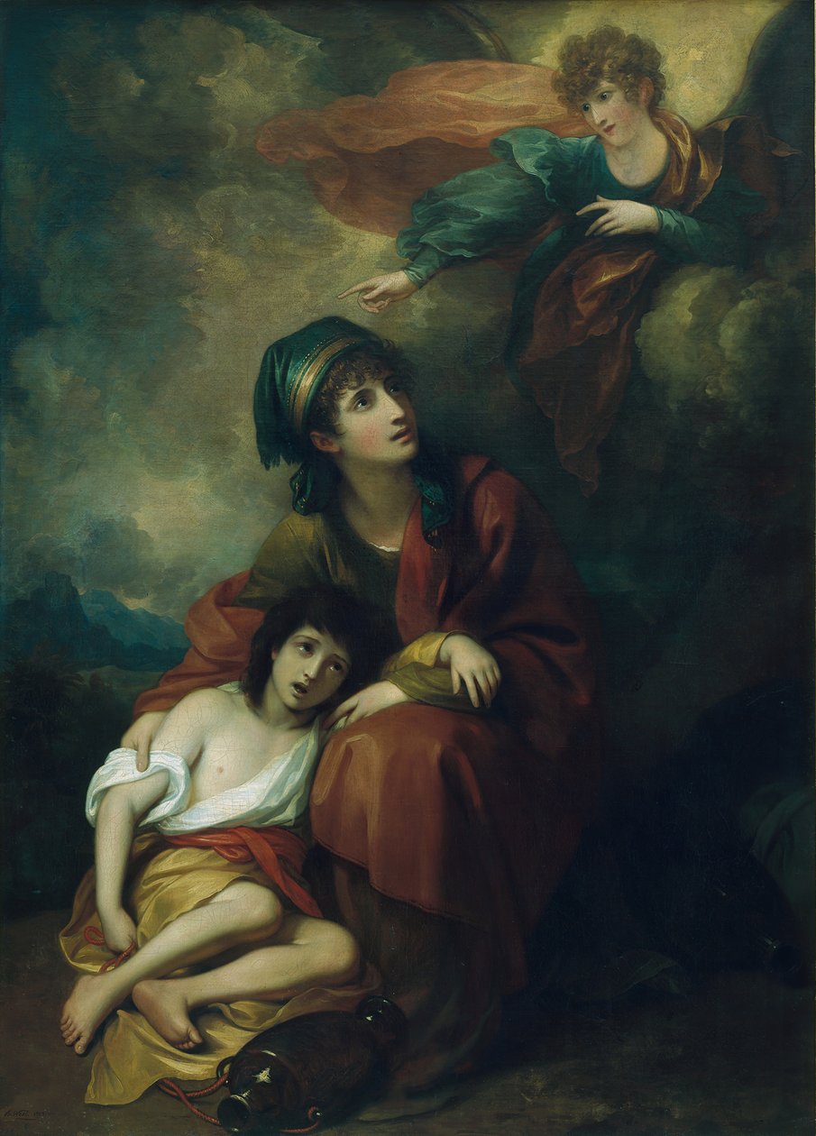 Hagar och Ismael, 1776, omarbetad 1803. av Benjamin West
