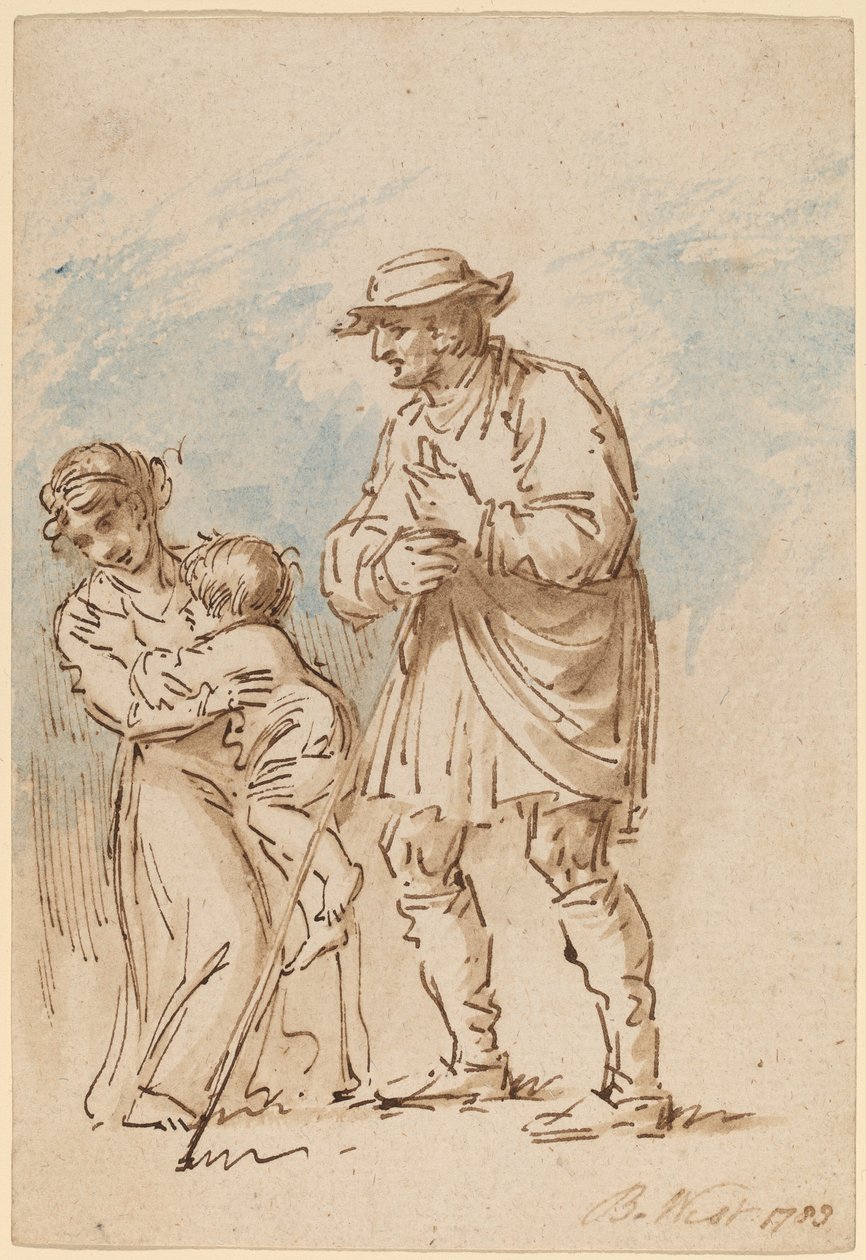 Vagabond Family [recto] av Benjamin West
