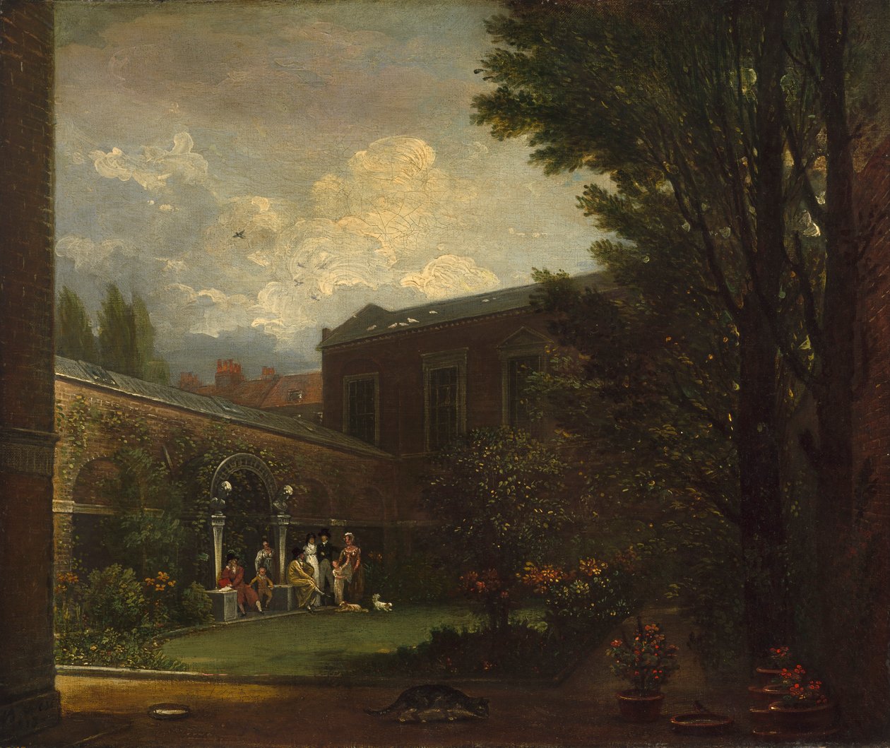Familjen West i studioträdgården, 1808-1809. av Benjamin West