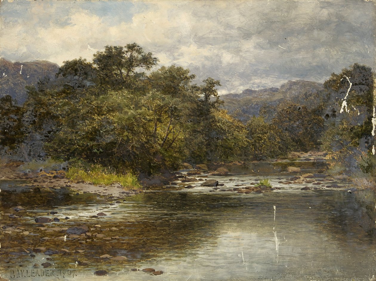 Från floden Llugwy av Benjamin Williams Leader