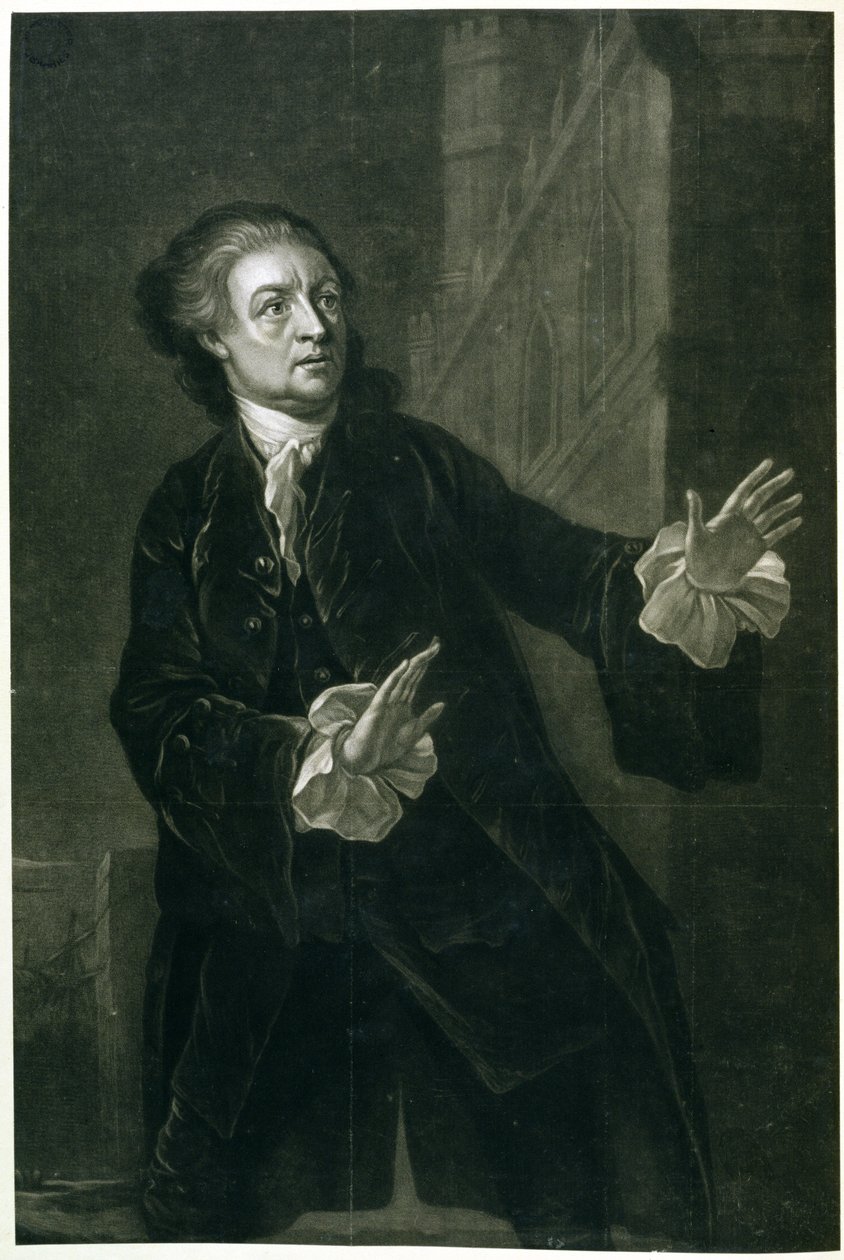 Hamlet: David Garrick (1717-79) av Benjamin Wilson