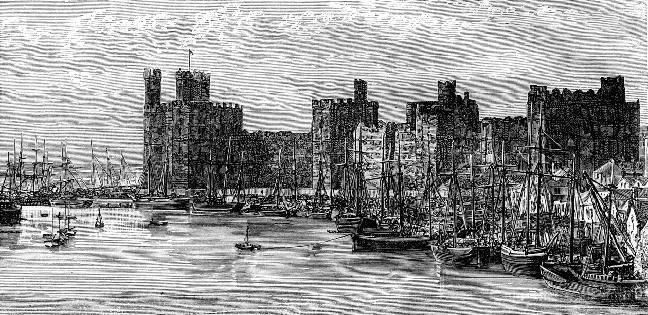 Caernarfon Castle, Gwynedd, Wales, 1800-talet. av Benoist