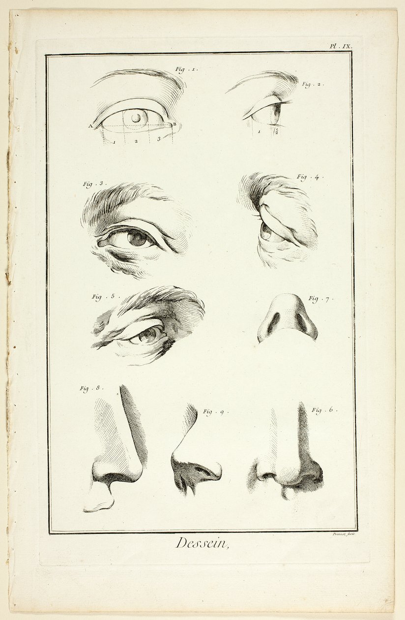 Design: Facial Anatomy från Encyclopédie av Benoit Louis Prevost