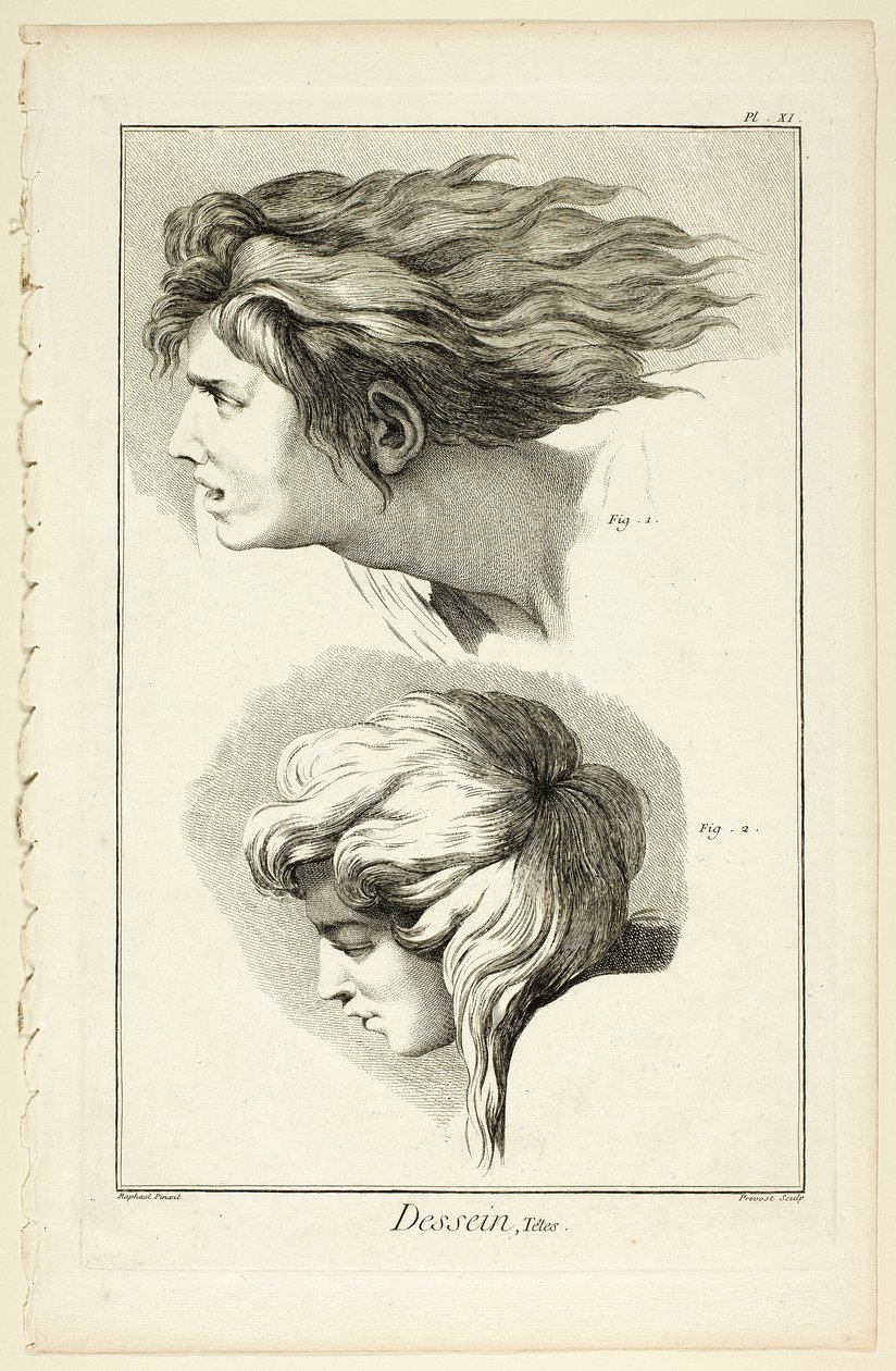Design: Heads, från Encyclopédie av Benoit Louis Prevost