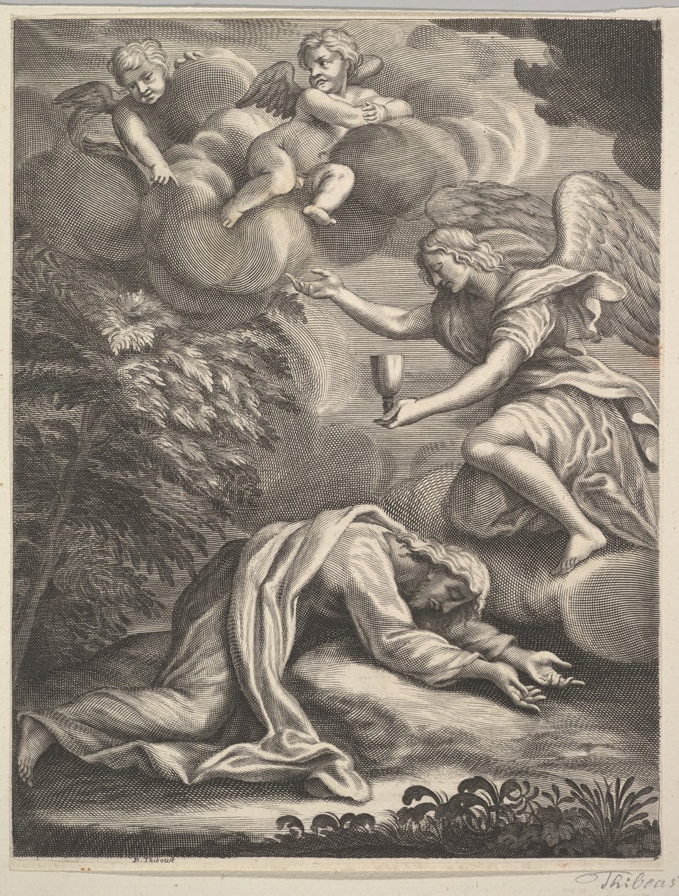 Kval i trädgården, 1680-1719. av Benoit Thiboust