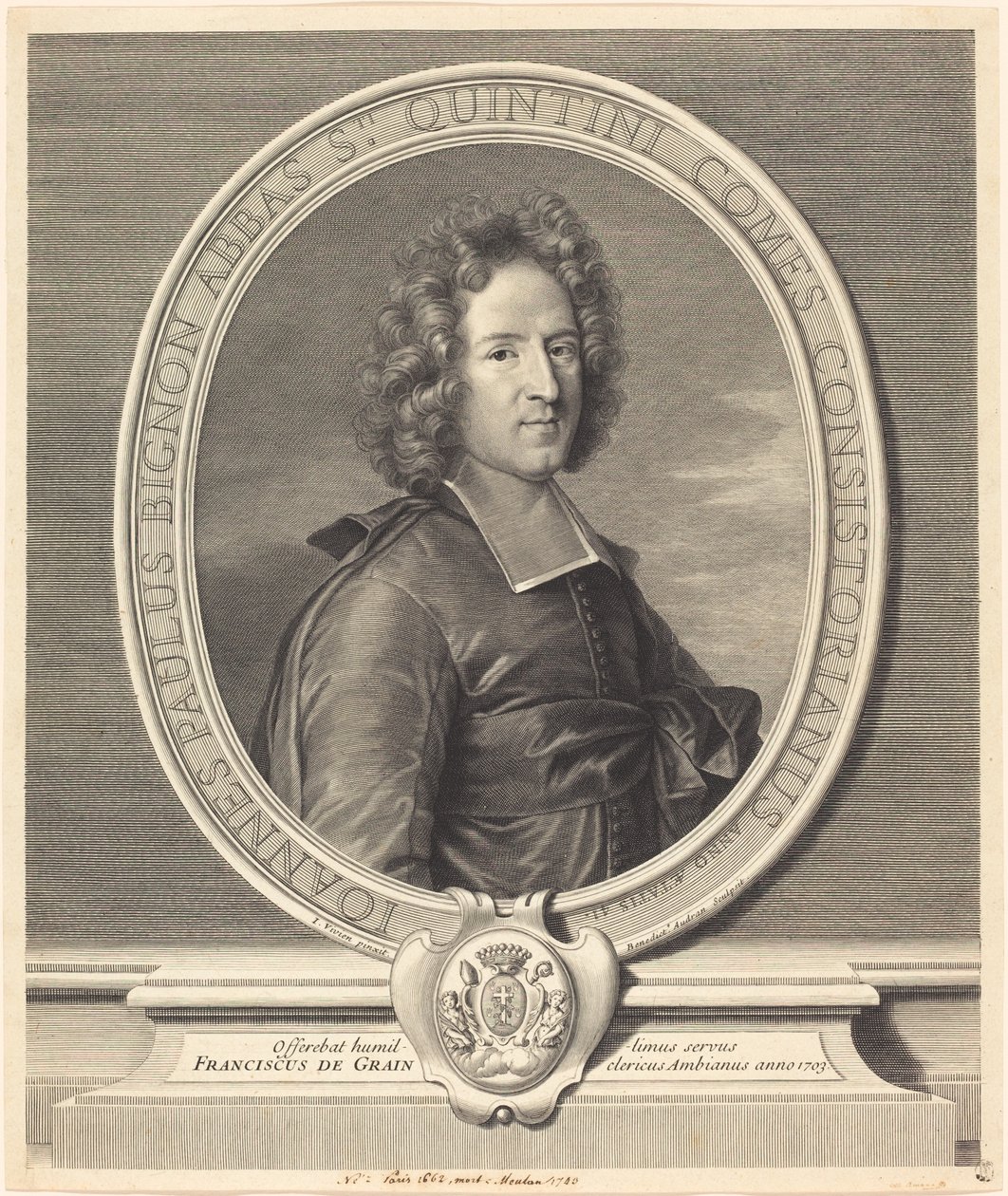 J.P. Bignon av Benoît Audran I after Joseph Vivien