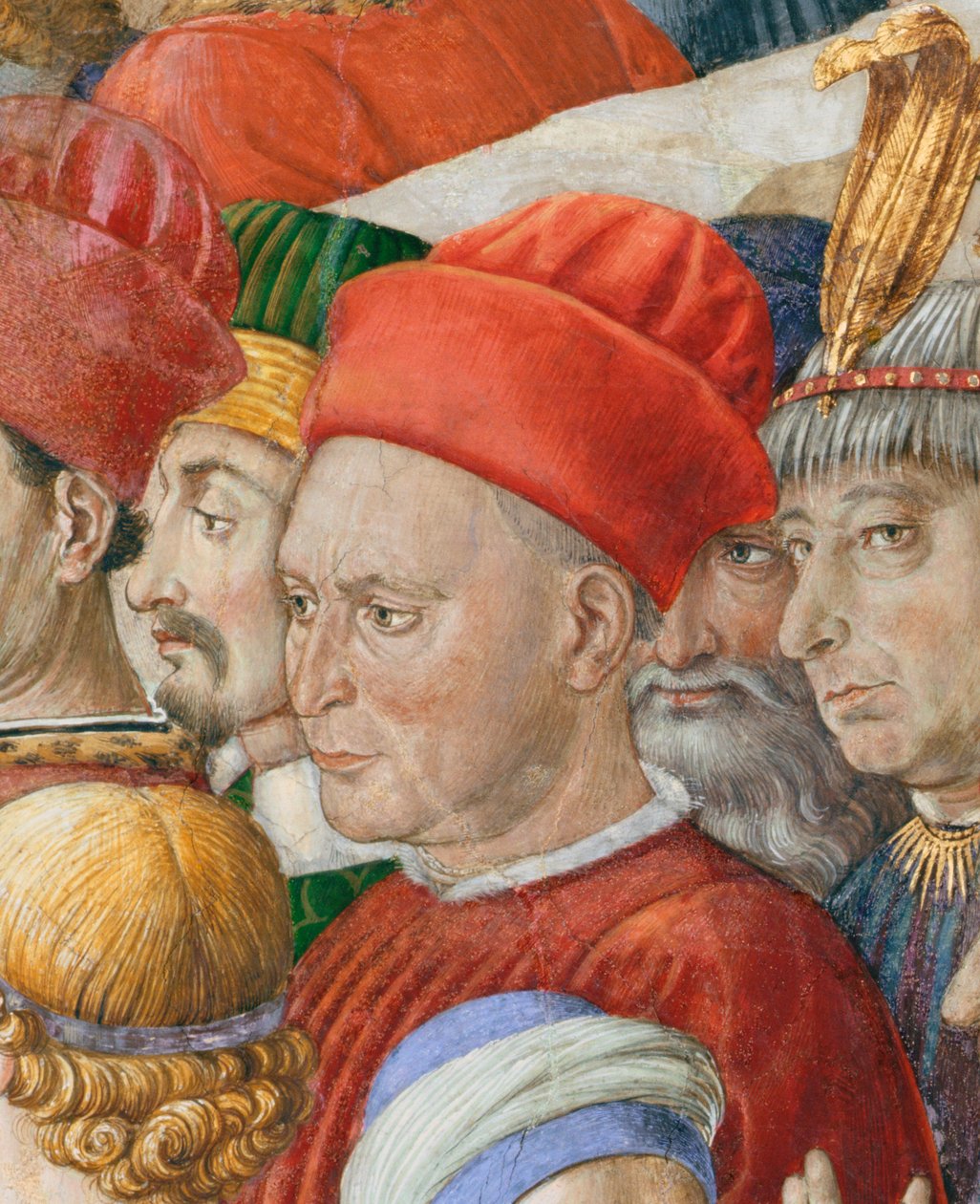 Ansiktet i processionen, detalj från cykeln med de vise kungarnas resa i kapellet, ca 1460, freskomålning av 70603 av Benozzo di Lese di Sandro Gozzoli