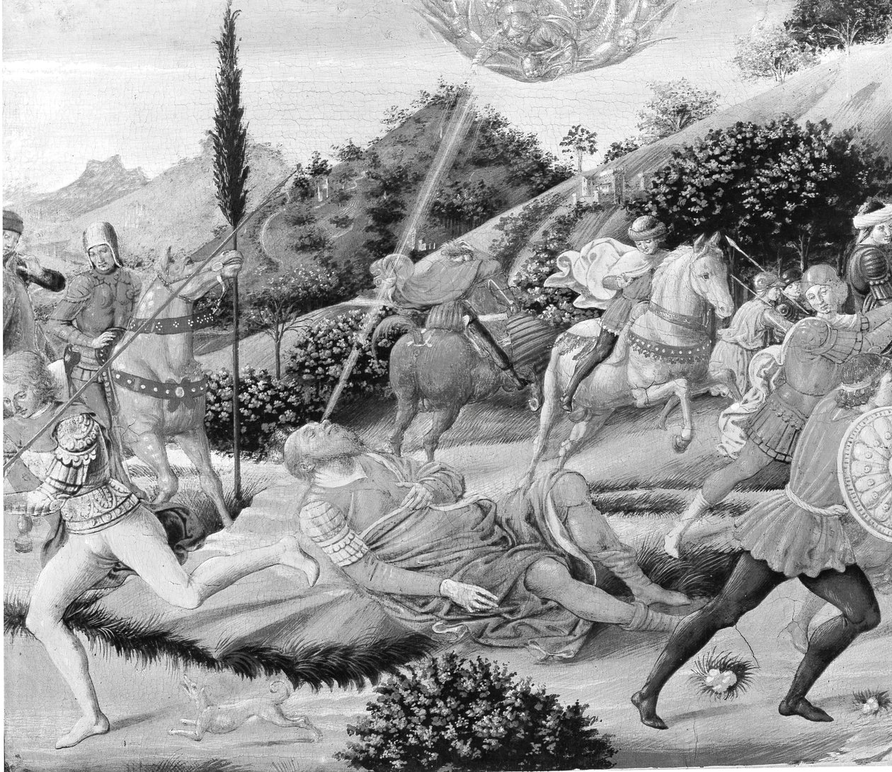 Sankt Paulus omvändelse. av Benozzo Gozzoli