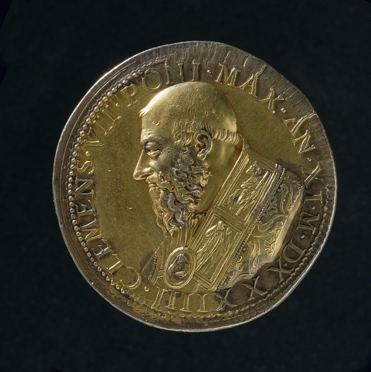 Porträttmedalj av Clemens VII (1523-34) 1533 (brons) (för rekto se 108639) av Benvenuto Cellini