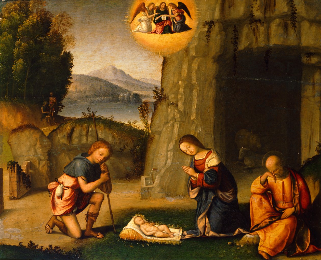 Nativity, av Benvenuto Garofalo (1481-1559) av Benvenuto Tisi da Garofalo