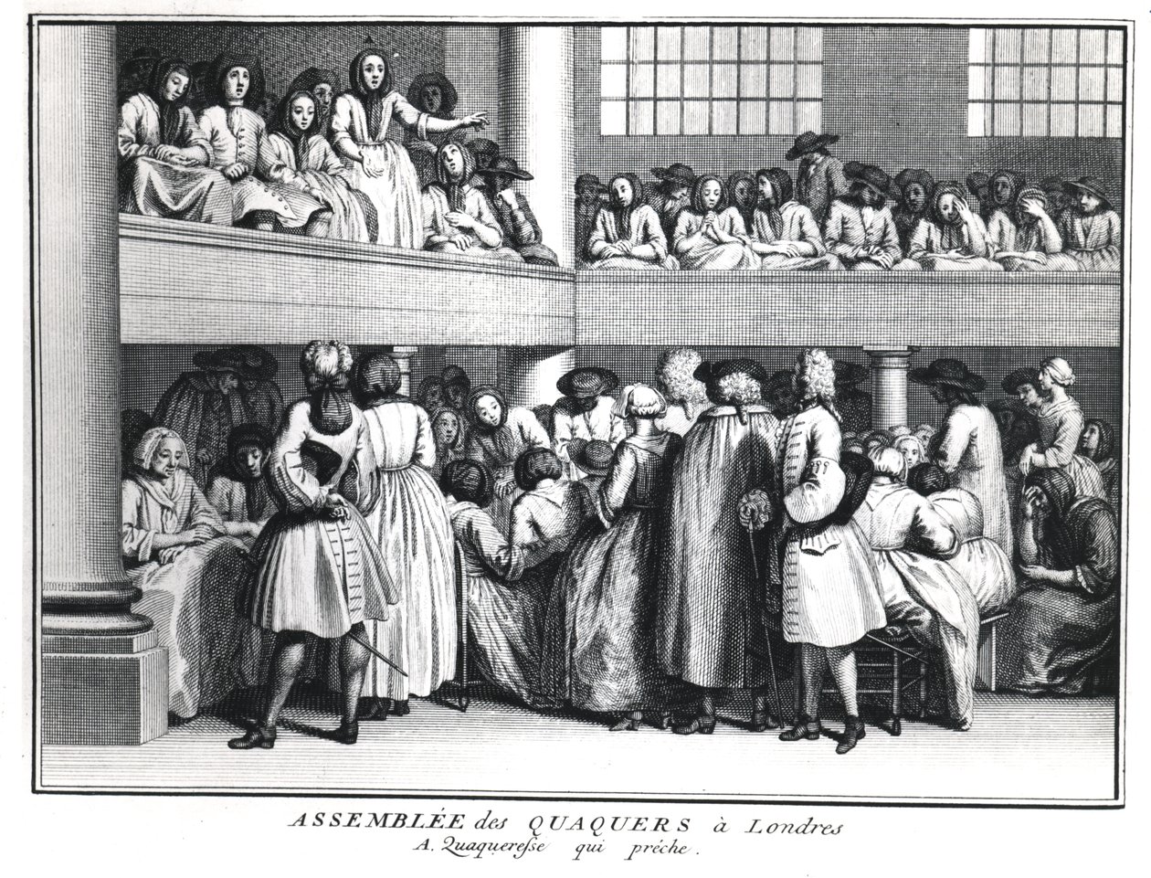 En kväkareförsamling i London, 1736 av Bernard Picart