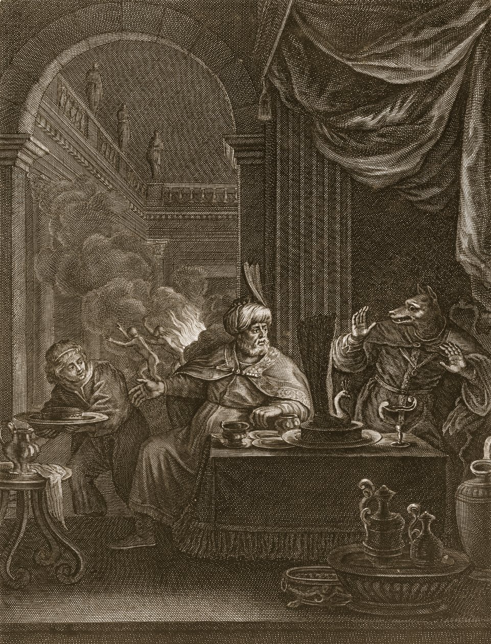 Lycaon Metamorphosed into a Wolf, 1731 av Bernard Picart
