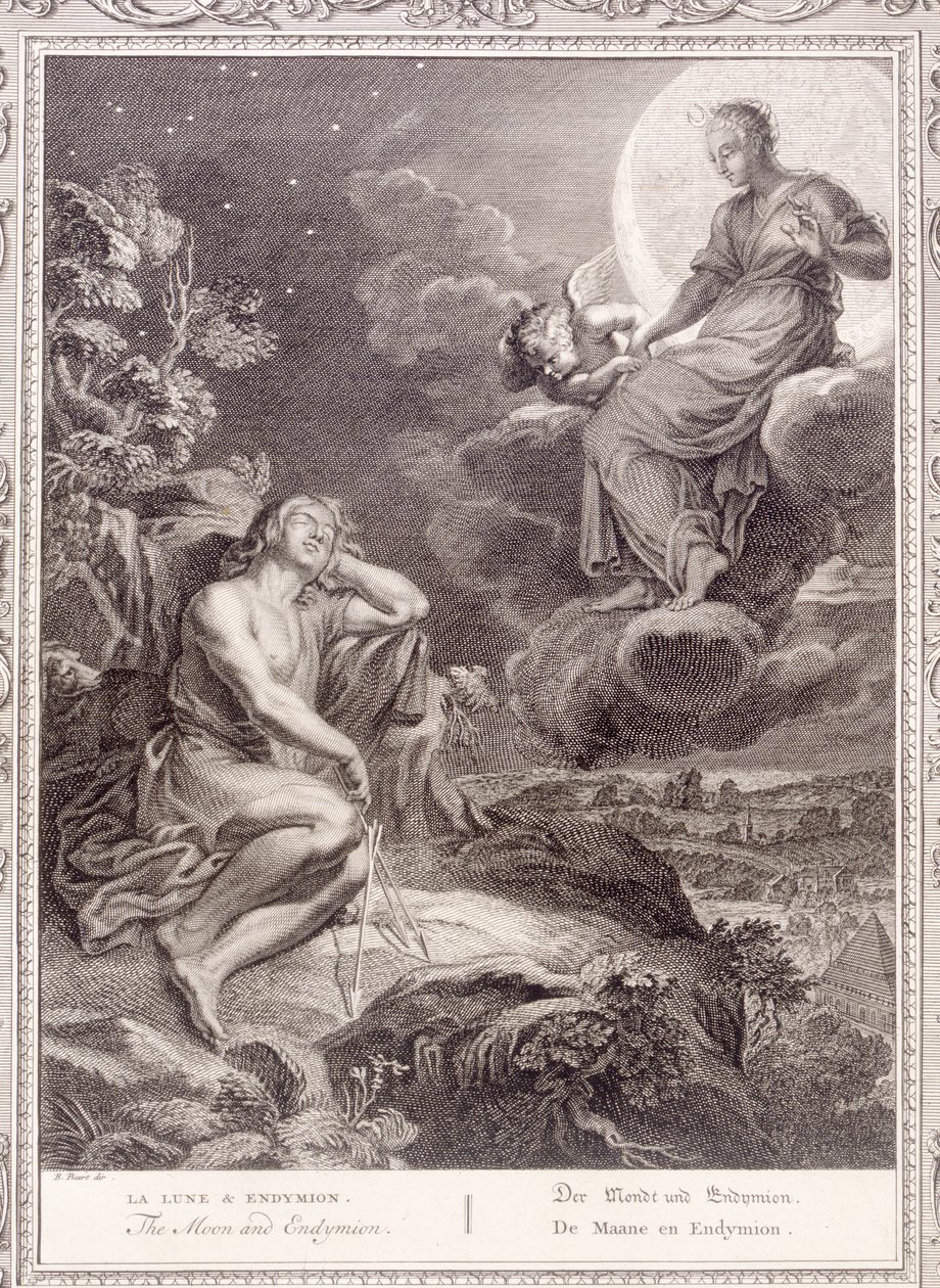 Månen och Endymion, 1731 av Bernard Picart