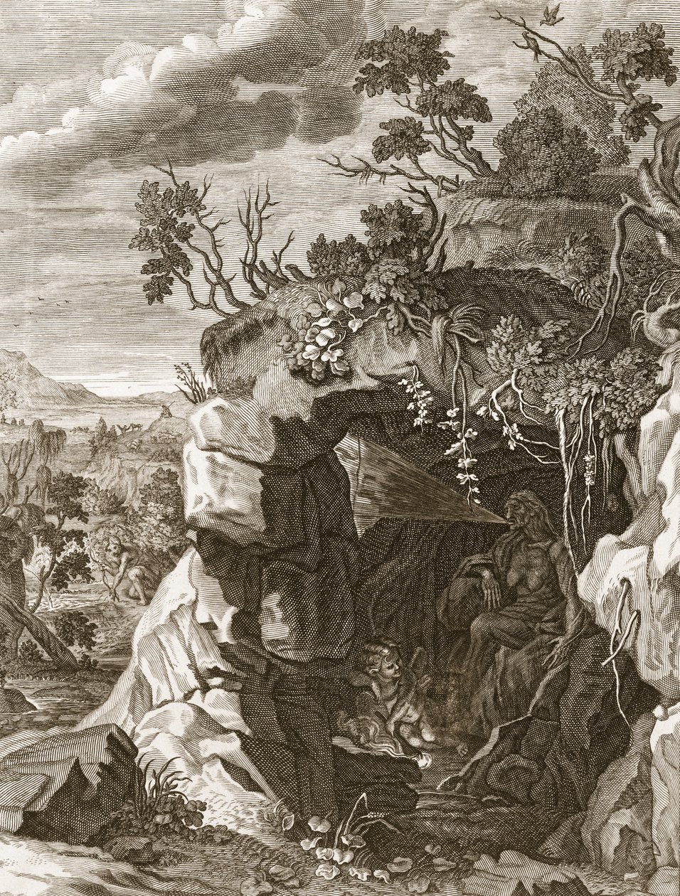 Nymfekoet ändrades till ljud, 1731 av Bernard Picart