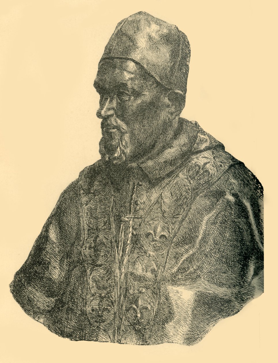 Byst av påven Innocentius X, c1690, 1881. av Bernard Collier