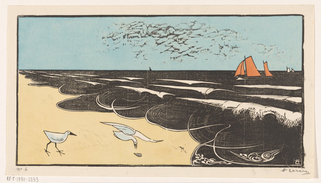 Havet vid Bergen av Bernard Essers (signed by artist)