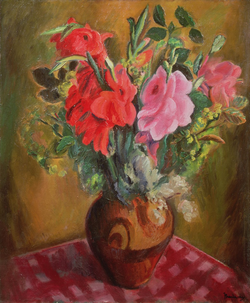 Stilleben med blommor av Bernard Meninsky