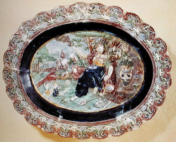 Fat föreställande Flora (fajans) av Bernard Palissy