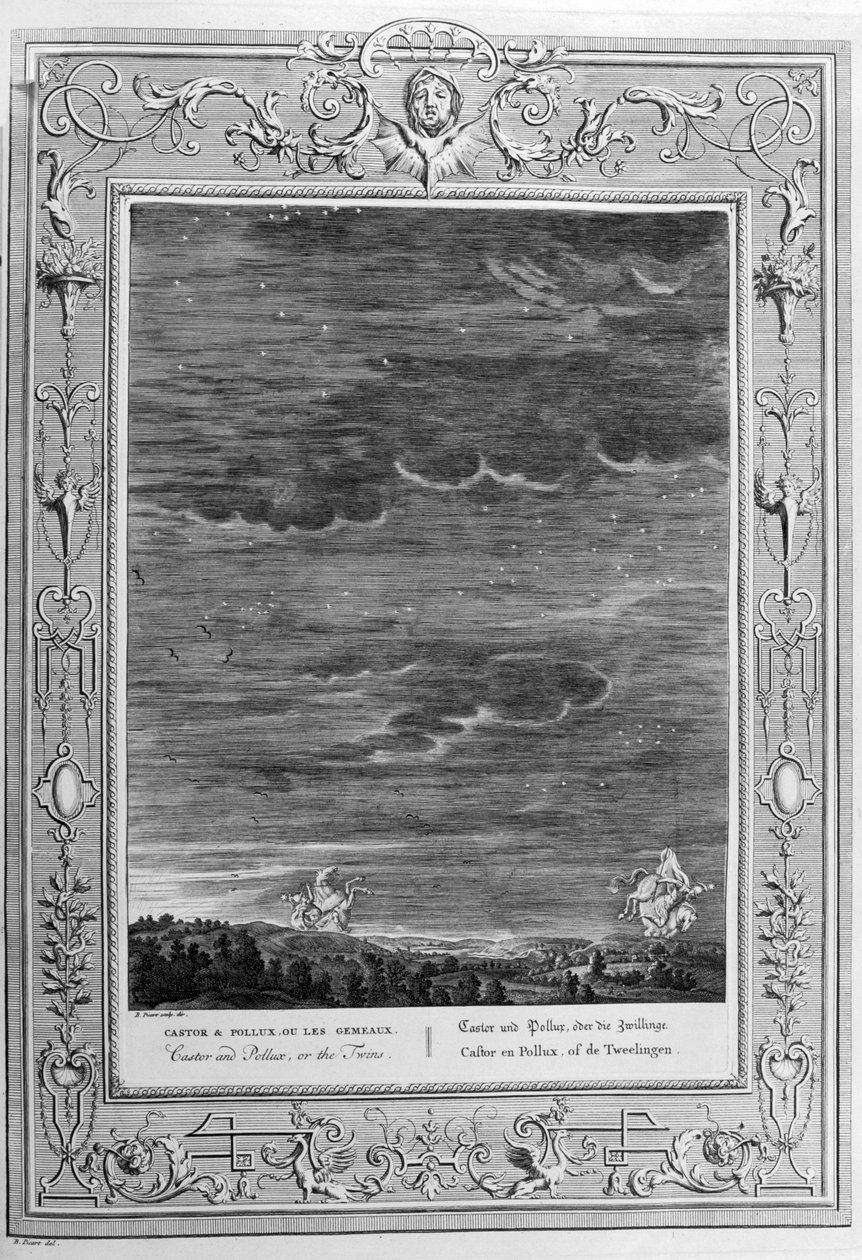 Castor och Pollux (gravyr) av Bernard Picart