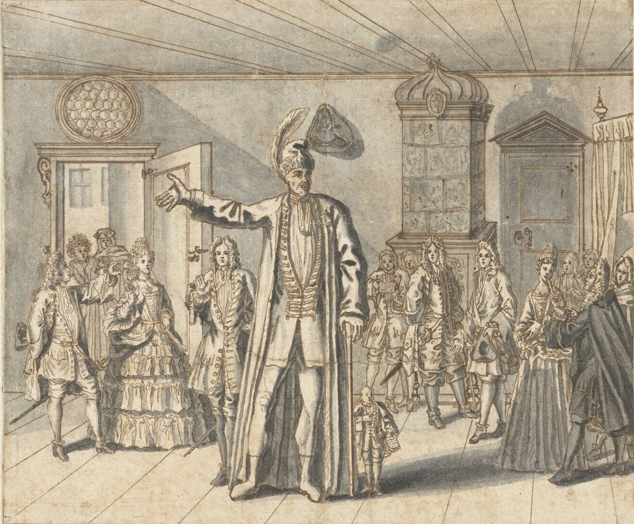 Jätten Cajanus i Haarlem av Bernard Picart