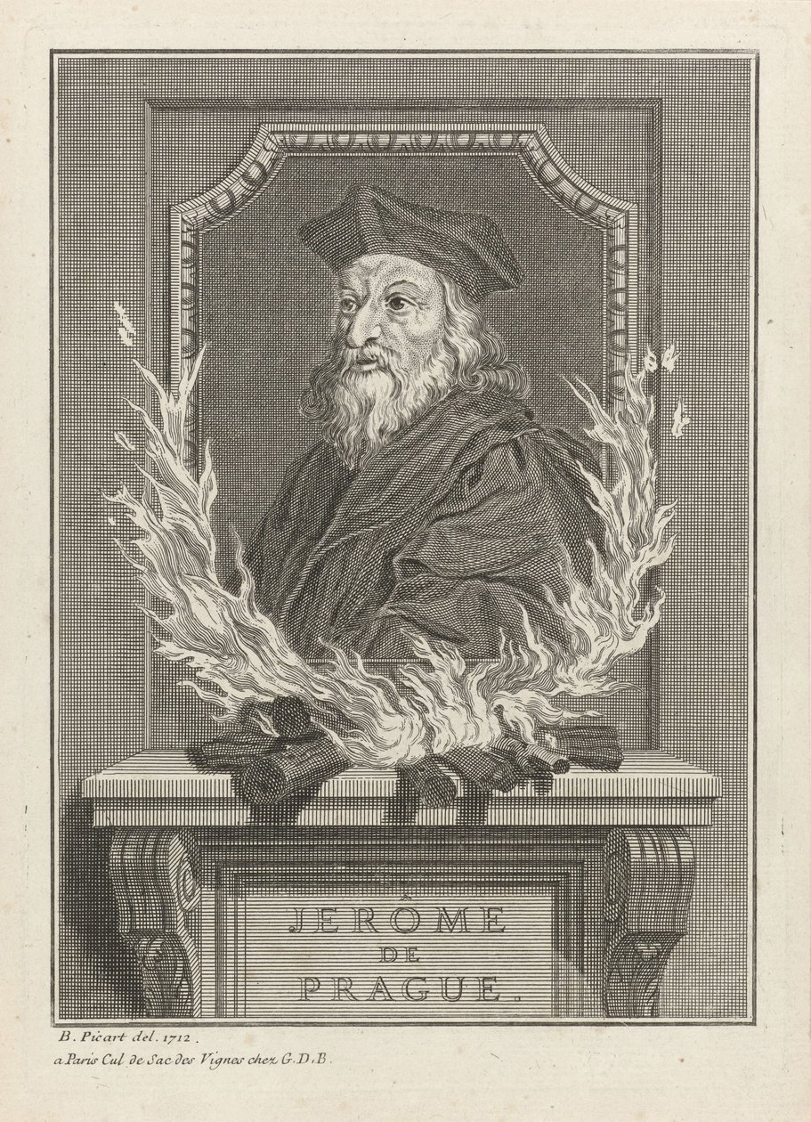 Porträtt av Hieronymus av Prag, 1712 av Bernard Picart