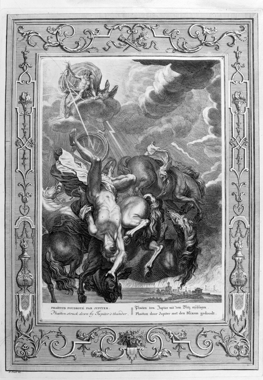 Phaetons fall (gravyr) av Bernard Picart