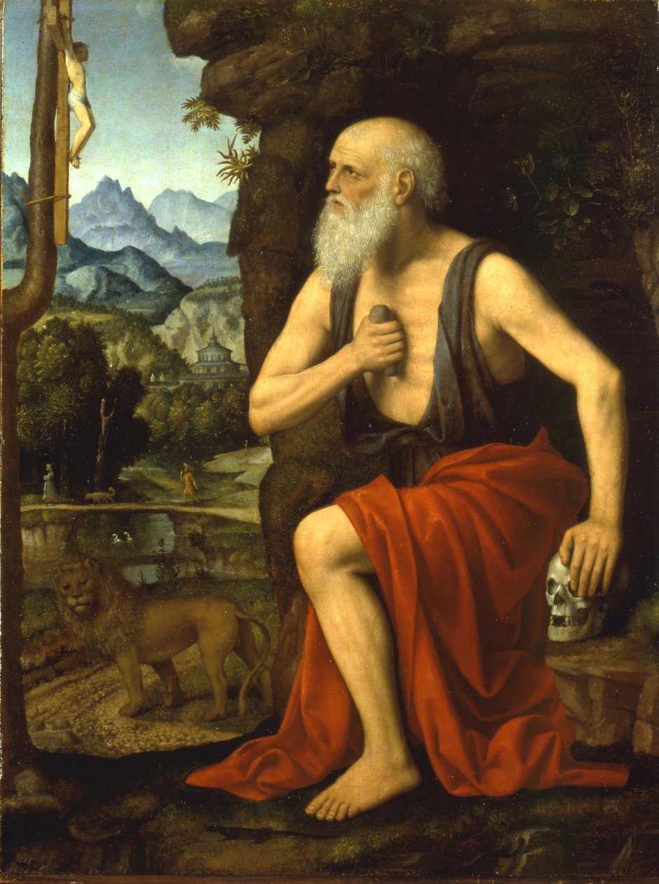 Den helige Hieronymus i botgörelsen av Bernardino Luini