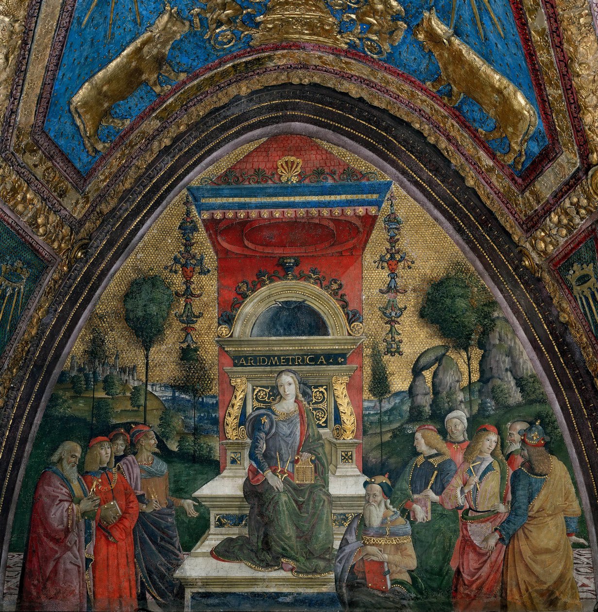 Aritmetiken, 1492-1494. av Bernardino Pinturicchio