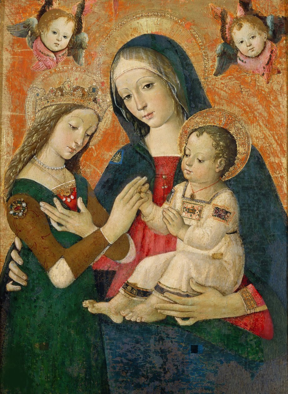 Saint Catherines mystiska äktenskap. av Bernardino Pinturicchio