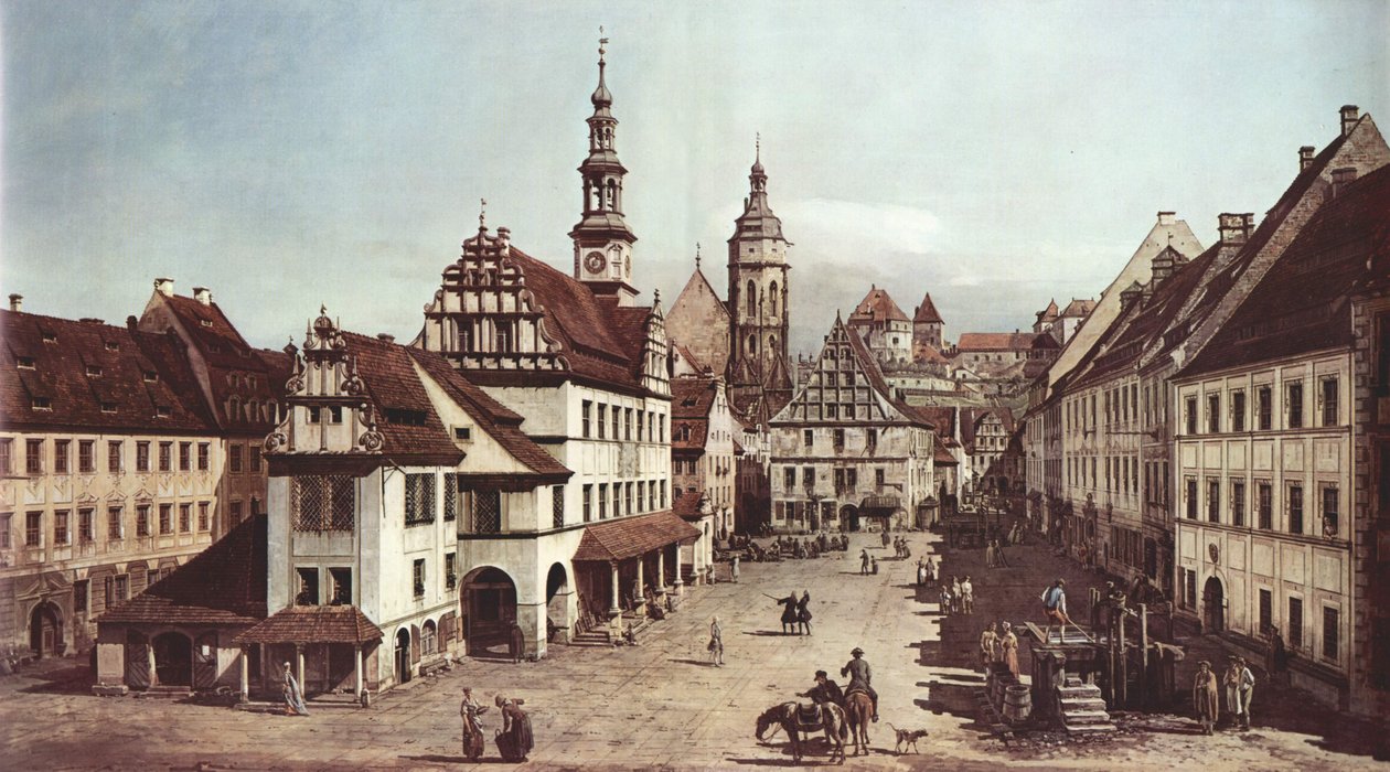 Der Marktplatz von Pirna av Bernardo Bellotto