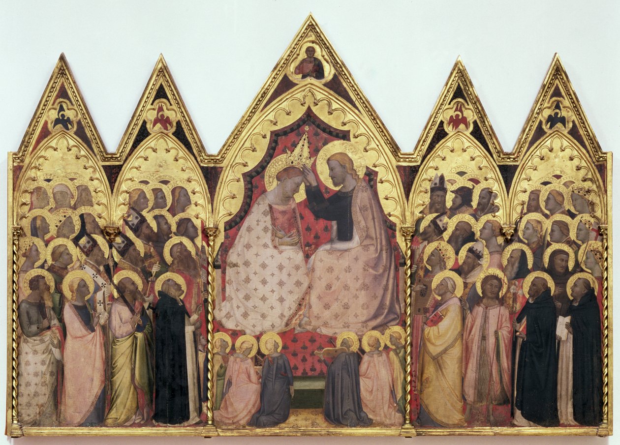 Jungfrukröning (tempera på panel) av Bernardo Daddi