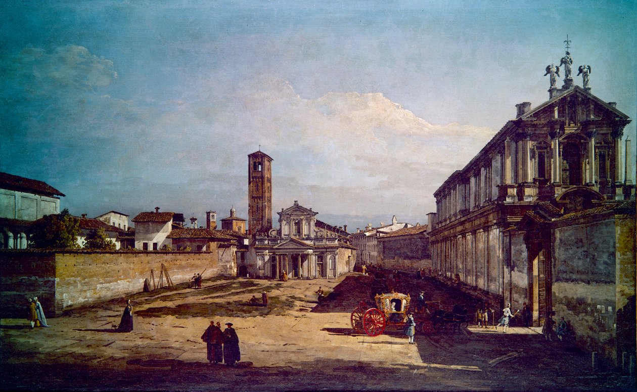 En vy över Milano (målning) av Bernardo Bellotto