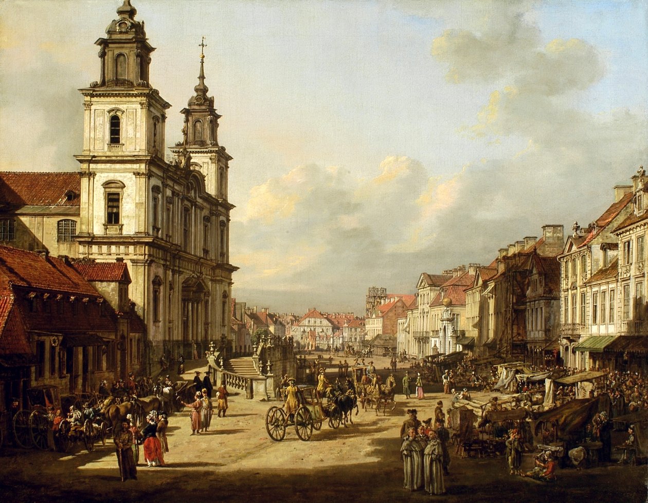 Heliga korsets kyrka i Warszawa. av Bernardo Bellotto