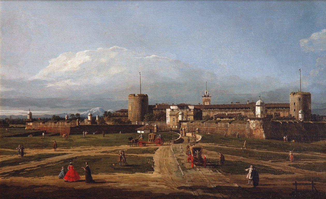 Castello Sforzesco i Milano, ca 1744 av Bernardo Bellotto