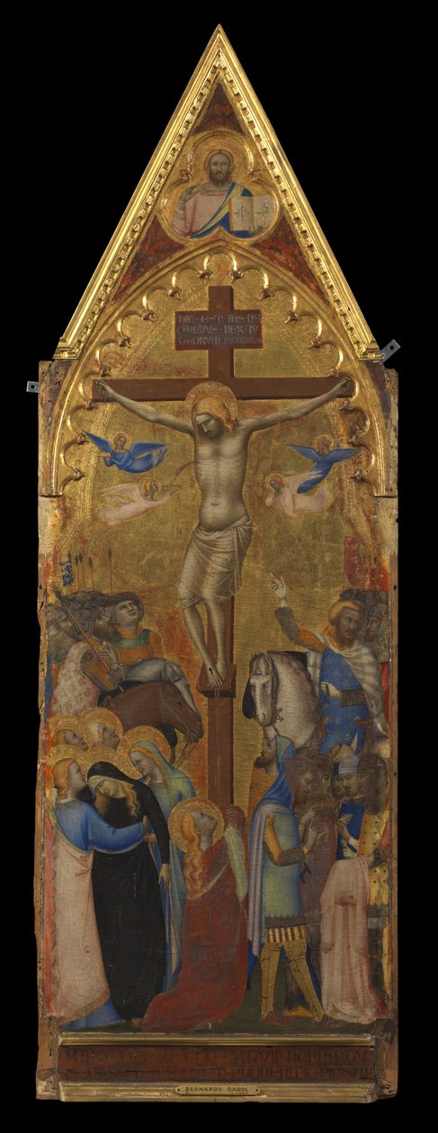 Korsfästelsen (mittpanelen) (recto) av Bernardo Daddi