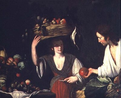 Fruktförsäljare av Bernardo Strozzi