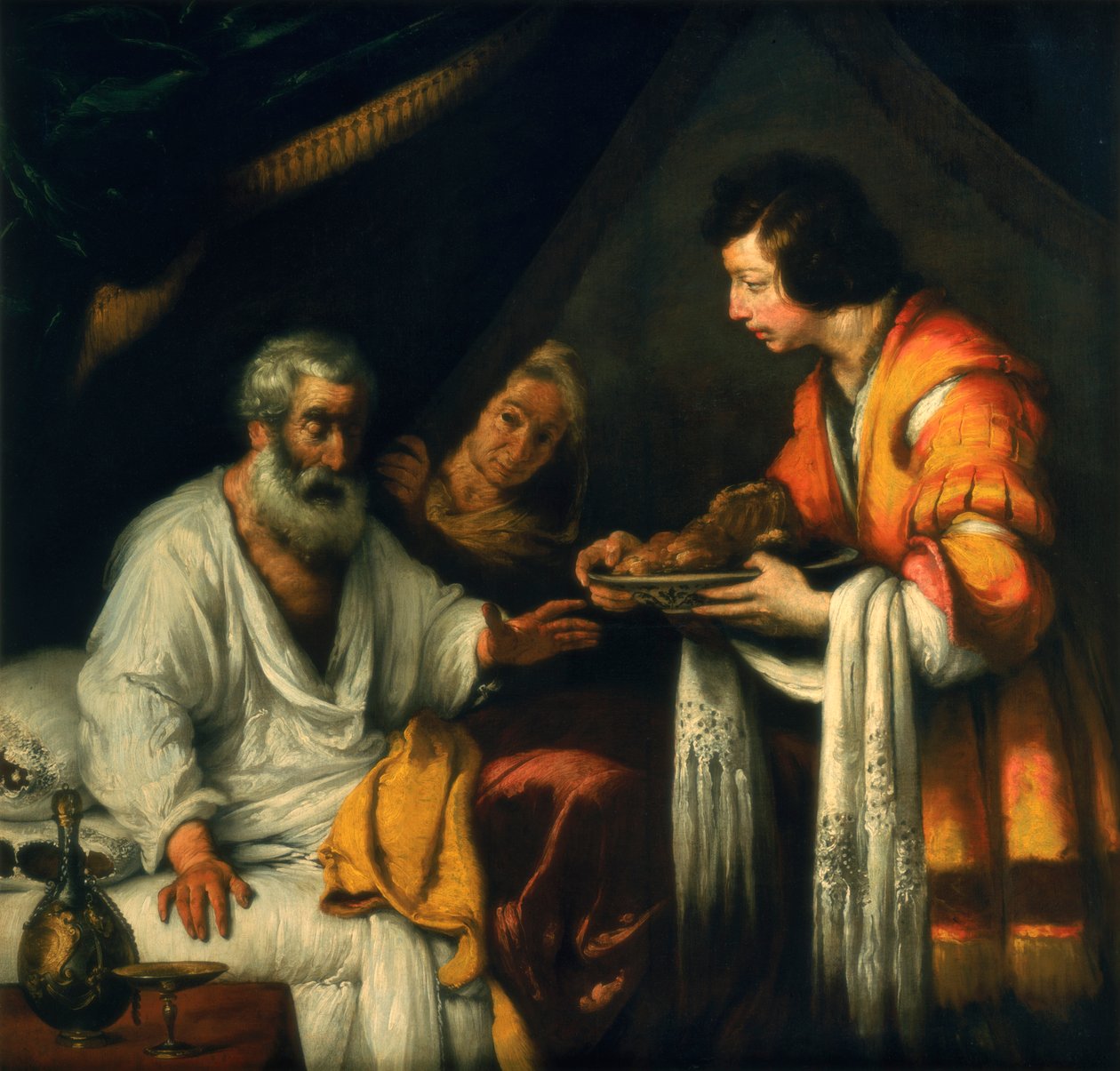 Isak välsignar Jakob, tidigt 1600-tal av Bernardo Strozzi