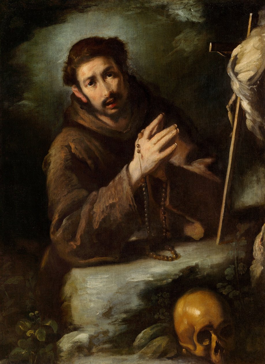 Den helige Franciskus i bön av Bernardo Strozzi
