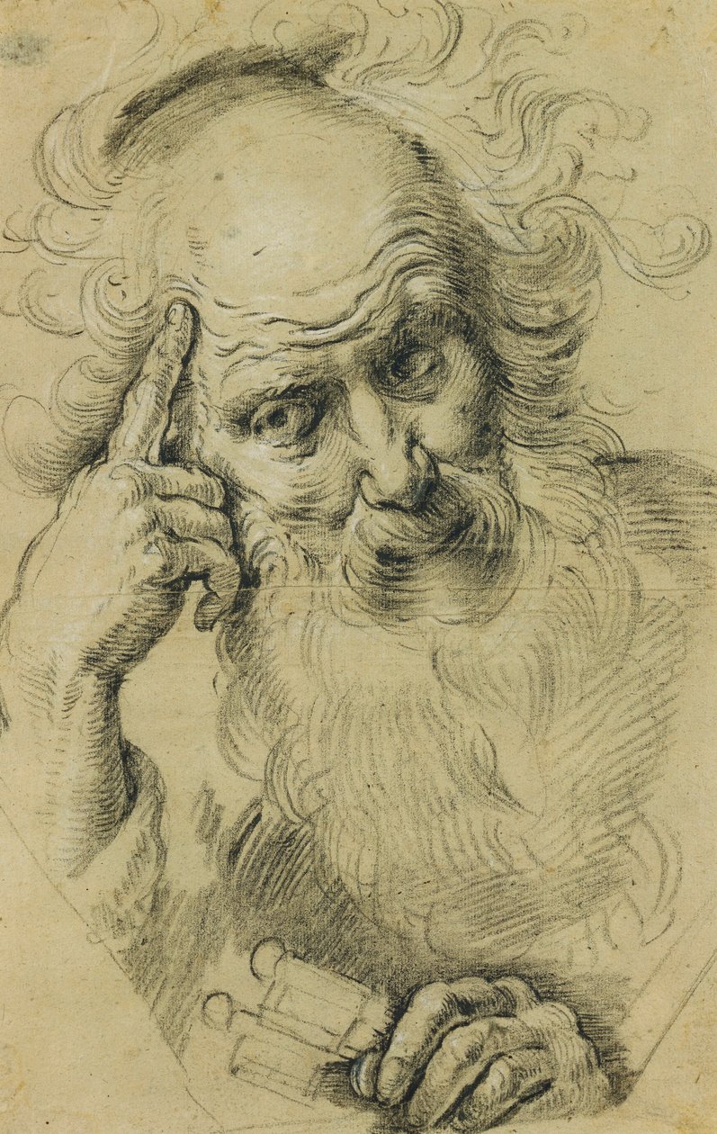 Sankt Peter mediterar; Saint Pierre Meditant, av Bernardo Strozzi