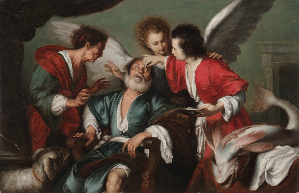 The Healing of Tobit, c. 1625. av Bernardo Strozzi