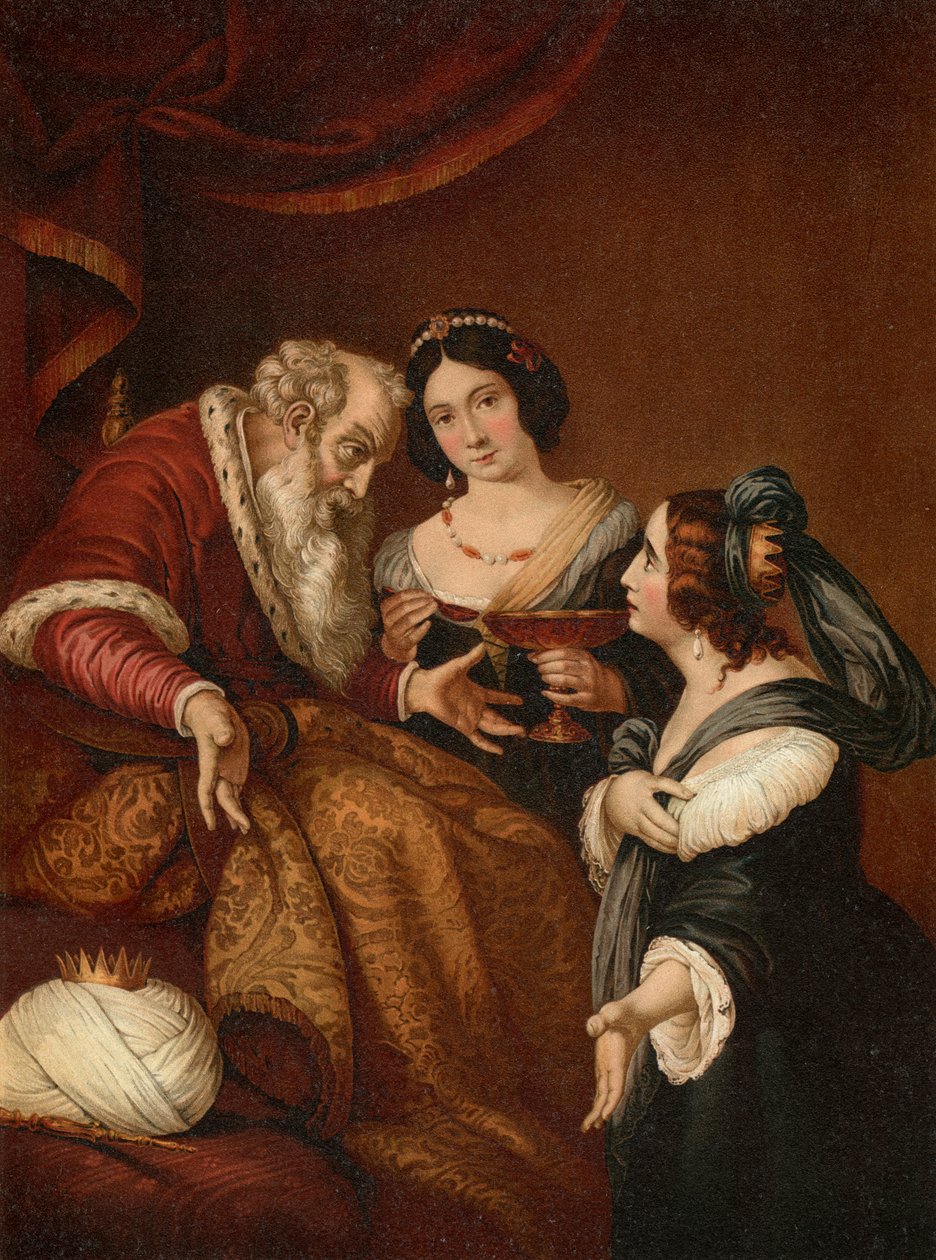 Ester ber Ahasveros om nåd av Bernardo after Strozzi