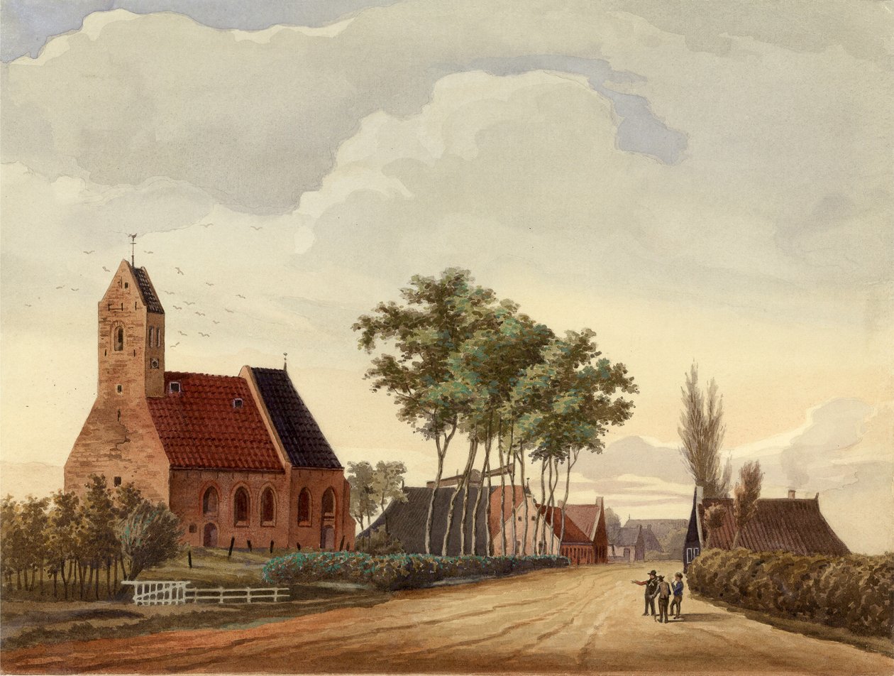 Lutjegast met kerk av Bernardus Bueninck