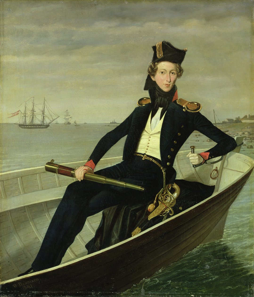Porträtt av en ung dansk sjöofficer, 1841 av Bernhard Axel Bendixen