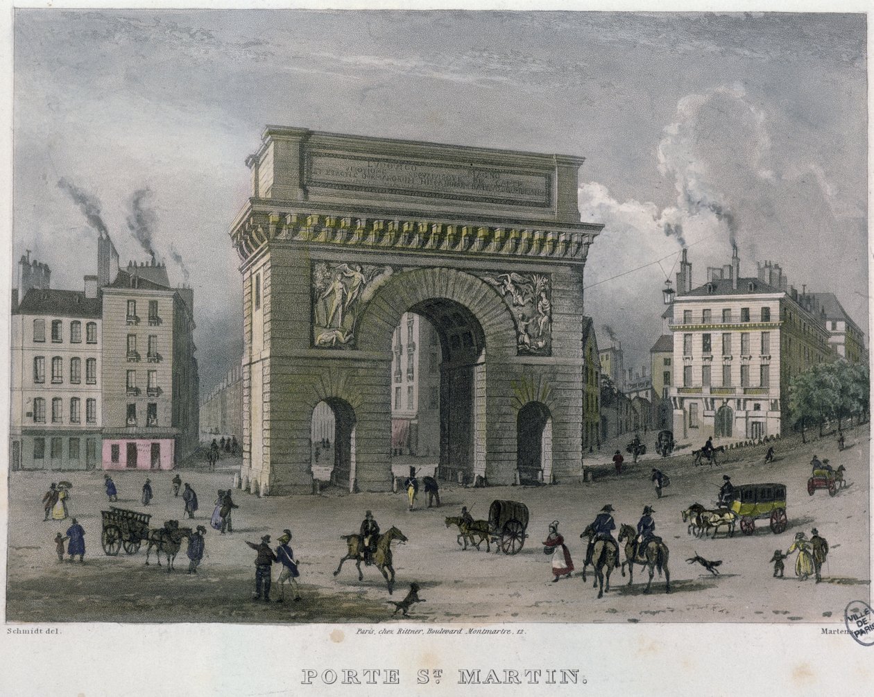 Porte St. Martin, 1832 av Bernhard Schmidt