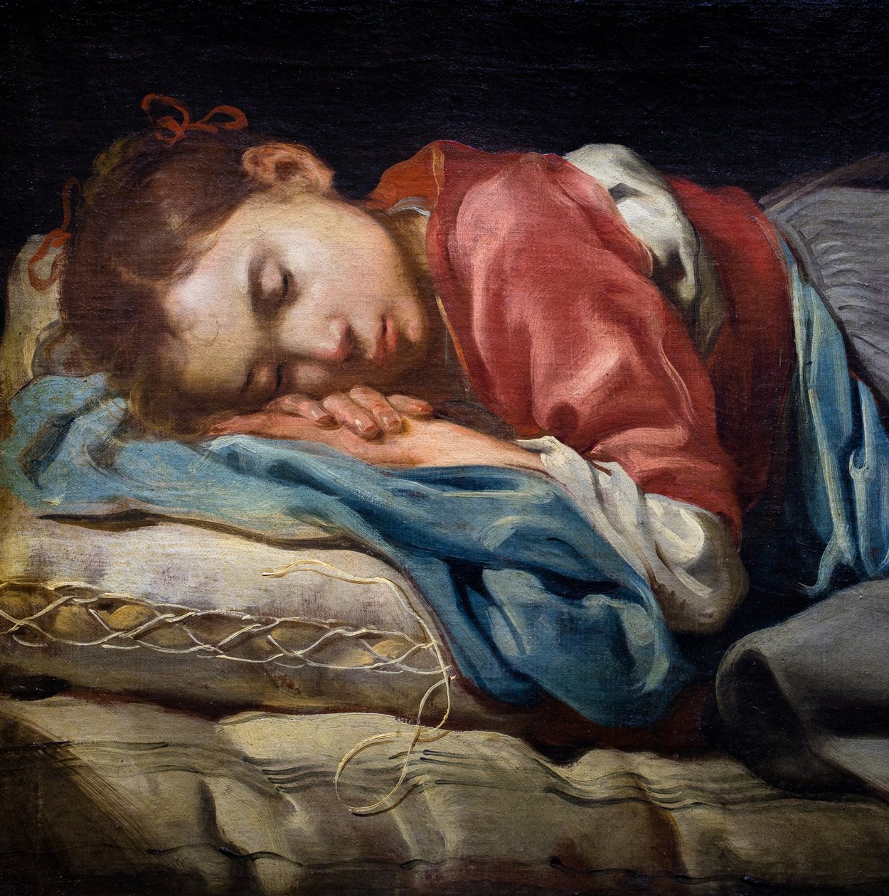 Sovande flicka av Bernhard (fl.1624 87) Keil